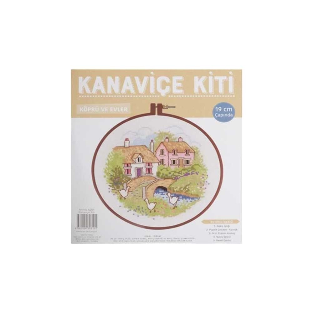 Tuva Kanaviçe Seti 19 cm - Köprü ve Evler
