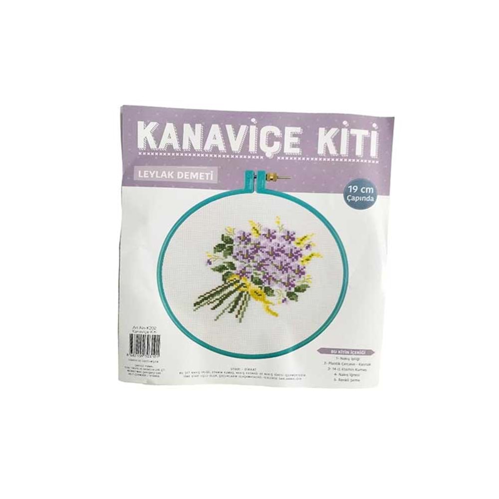 Tuva Kanaviçe Seti 19 cm - Leylak Demeti