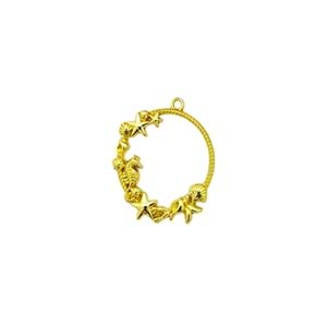 İçi Boş Kolye Ucu Deniz Atlı Gold
