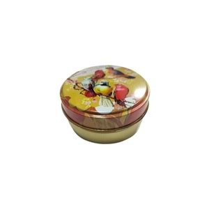 3 cm Kuşlu Desen Teneke Kutu