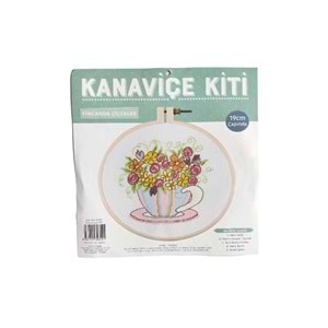 Tuva Kanaviçe Seti 19 cm - Fincanda Çiçekler
