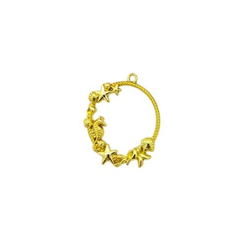İçi Boş Kolye Ucu Deniz Atlı Gold